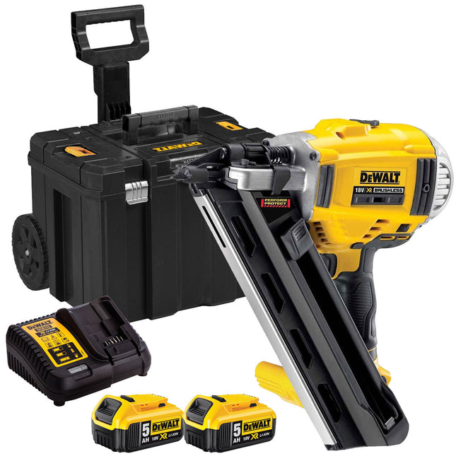 Dewalt DCN692 18V Brushless First Fix Framing Nailer with 2 x 5.0Ah Battery & Charger T4TKIT-825 - MonkeyTools