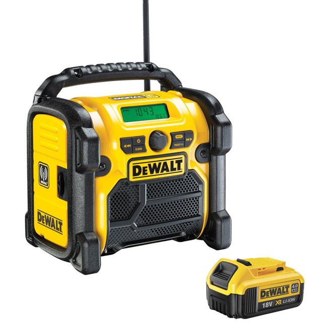 Dewalt DCR020 240V Compact DAB Radio with 1 x 4.0Ah Battery - MonkeyTools