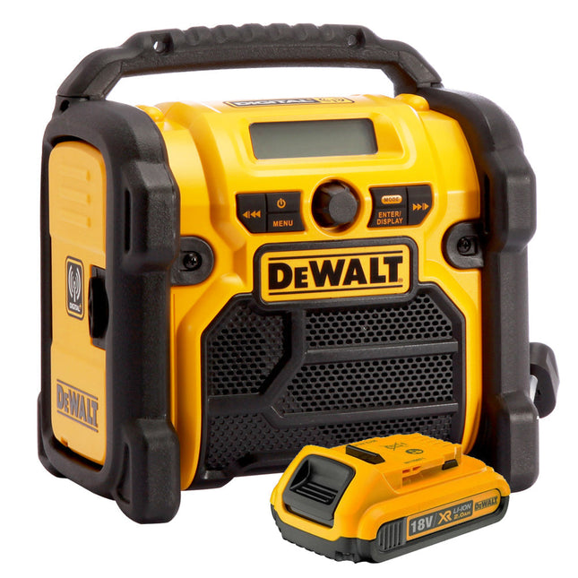 DeWALT DCR020 240V DAB Digital Jobsite FM Radio with 2.0Ah Battery - MonkeyTools