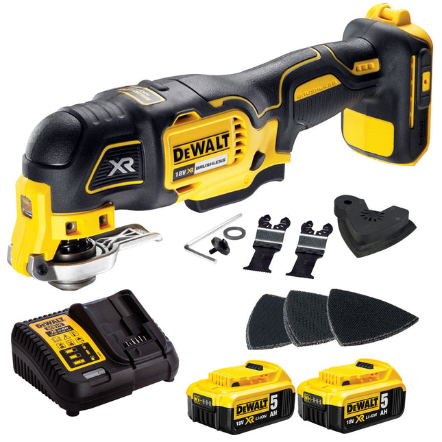 Dewalt DCS355N 18V Brushless Oscillating Multi-Tool With 2 x 5.0Ah Batteries & Charger - MonkeyTools