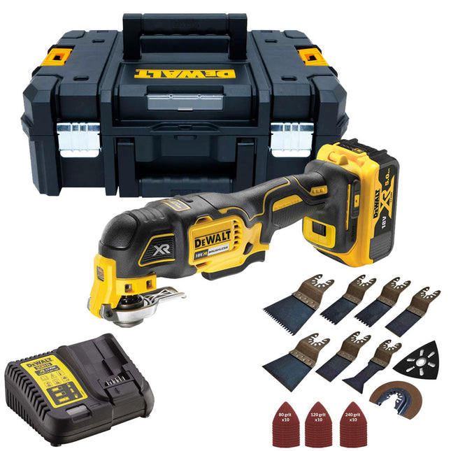 Dewalt DCS356N 18V Brushless MultiTool 1 x 5.0Ah with 39 Piece Accessories Set - MonkeyTools