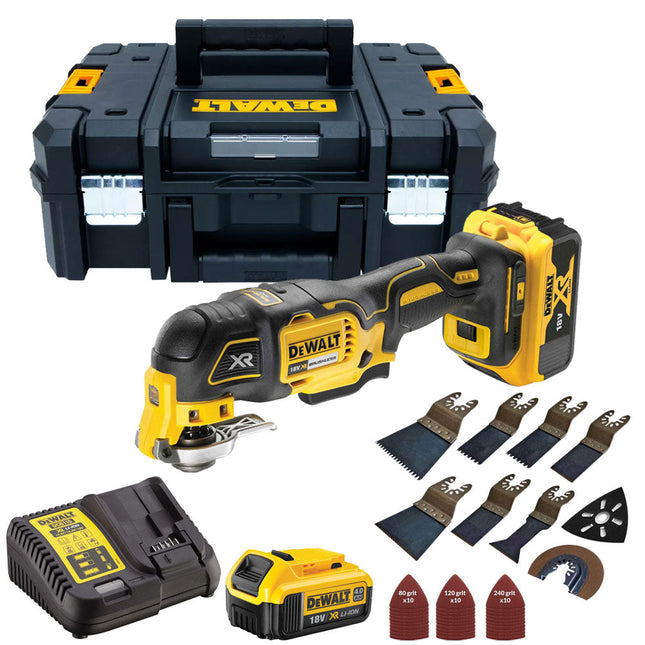 Dewalt DCS356N 18V Brushless MultiTool 2 x 4.0Ah with 39 Piece Accessories Set - MonkeyTools