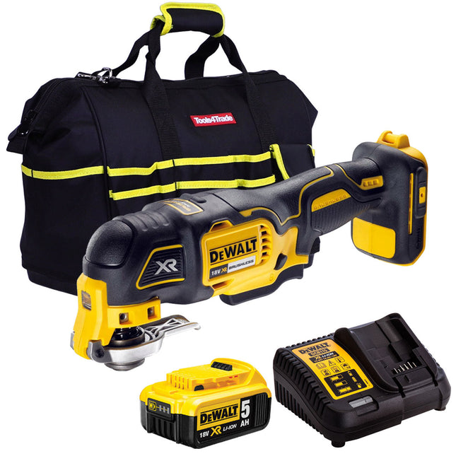 Dewalt DCS356N 18V Brushless Oscillating Multi-Tool with 1 x 5.0Ah Battery Charger & 18" Bag - MonkeyTools