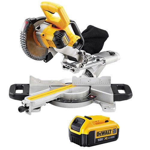 DeWalt DCS365N 18v 184mm XPS Slide Mitre Saw With 1 x 4.0Ah Battery - MonkeyTools