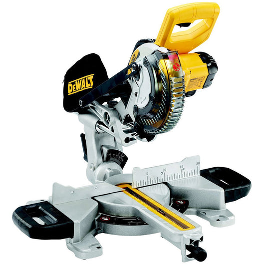 Dewalt DCS365N 18V XR Cordless 184mm Slide Mitre Saw with 2 x 5.0Ah Batteries & Charger + Leg Stand - MonkeyTools