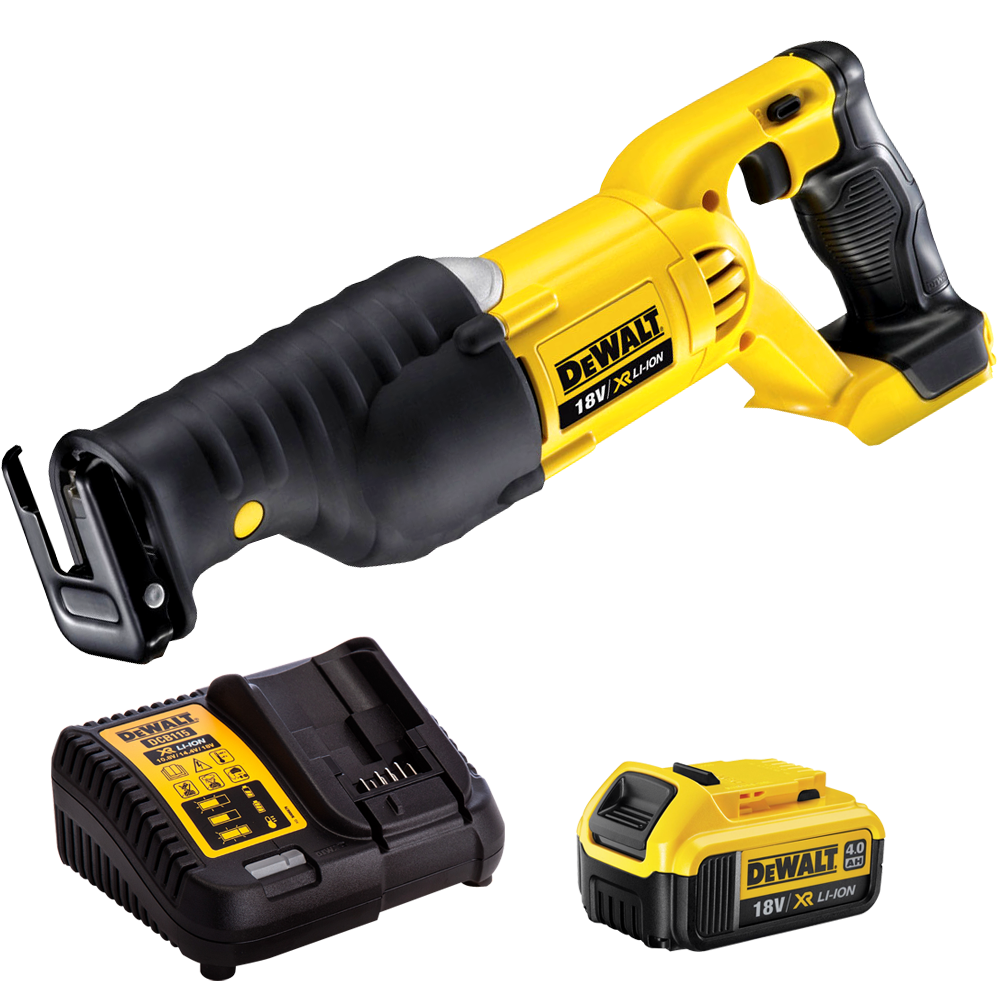 DeWalt DCS380N 18V XR Reciprocating Saw with 1 x 4.0Ah Battery Charger - MonkeyTools