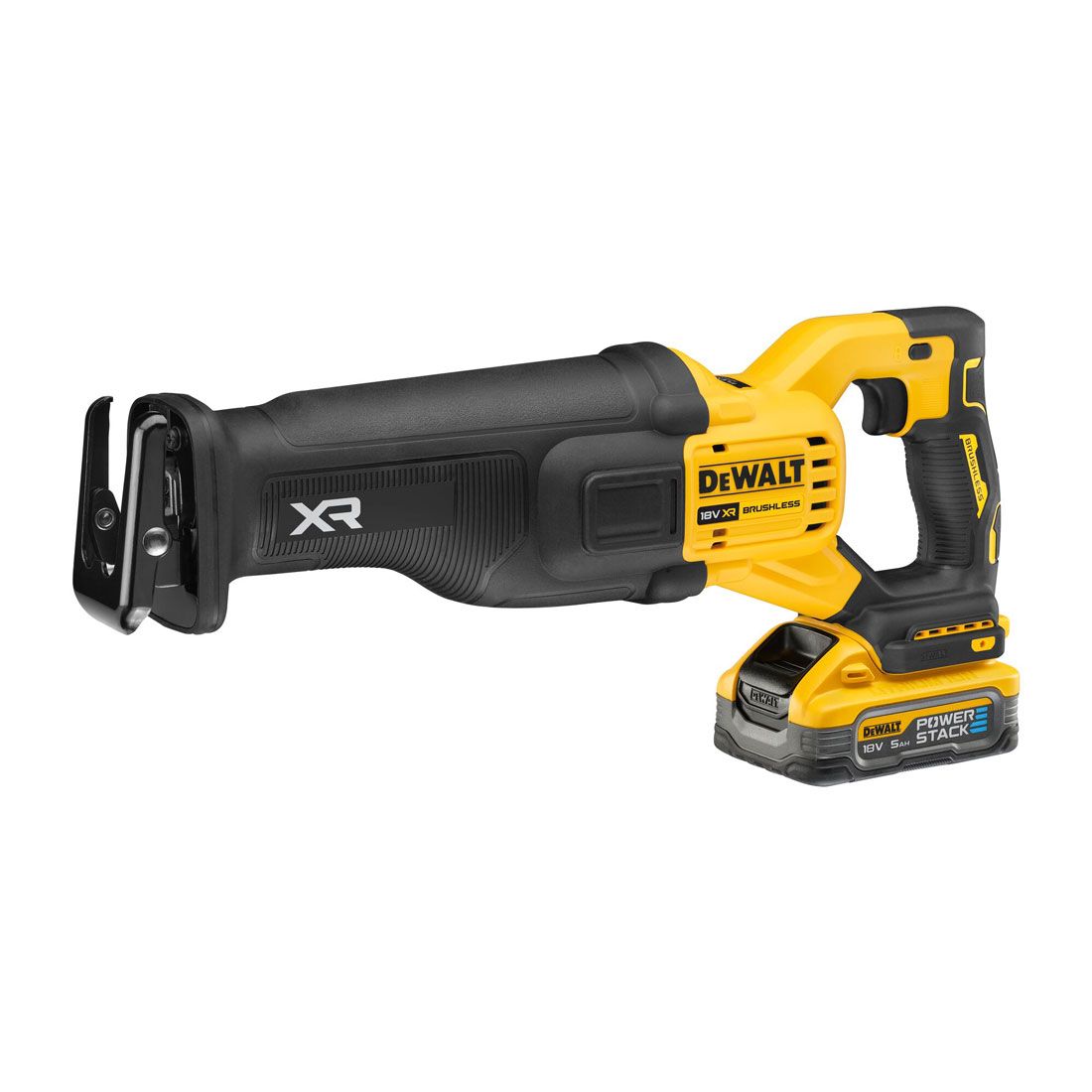 DeWalt DCS386H2T 18V XR Brushless Reciprocating Saw with 2 x 5.0Ah Powerstack Battery, Charger & Case - MonkeyTools