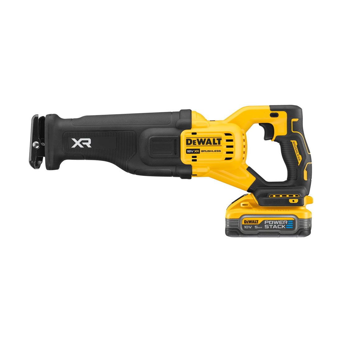 DeWalt DCS386H2T 18V XR Brushless Reciprocating Saw with 2 x 5.0Ah Powerstack Battery, Charger & Case - MonkeyTools