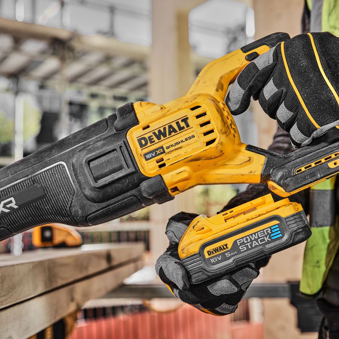 DeWalt DCS386H2T 18V XR Brushless Reciprocating Saw with 2 x 5.0Ah Powerstack Battery, Charger & Case - MonkeyTools