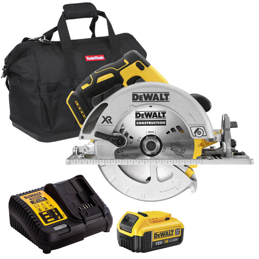DeWalt DCS572N 18V Brushless 184mm Circular Saw with 1 x 4.0Ah Battery Charger & Bag - MonkeyTools