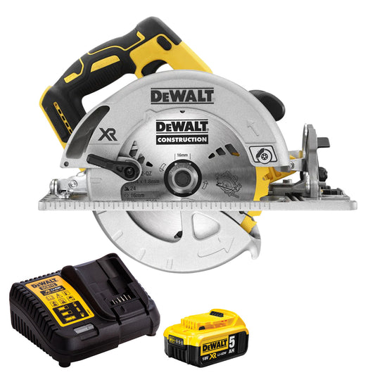 DeWalt DCS572N 18V Brushless 184mm Circular Saw with 1 x 5.0Ah Battery & Charger - MonkeyTools