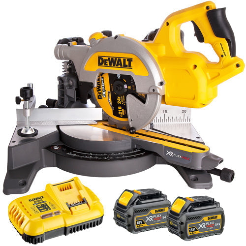 Dewalt DCS777T2 54V Flexvolt 216mm Mitre Saw with 2 x 6.0Ah Batteries & Charger - MonkeyTools