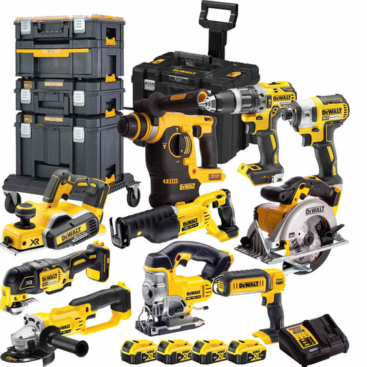 Dewalt DEWT4T10PT4 18V 4 x 5.0Ah Batteries XR Li-Ion 10 Piece TStak 2.0 Kit - MonkeyTools