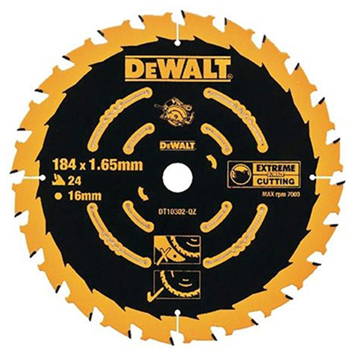 Dewalt DT10302-QZ 184mm Extreme Framing Circular Saw Blade 24T - MonkeyTools