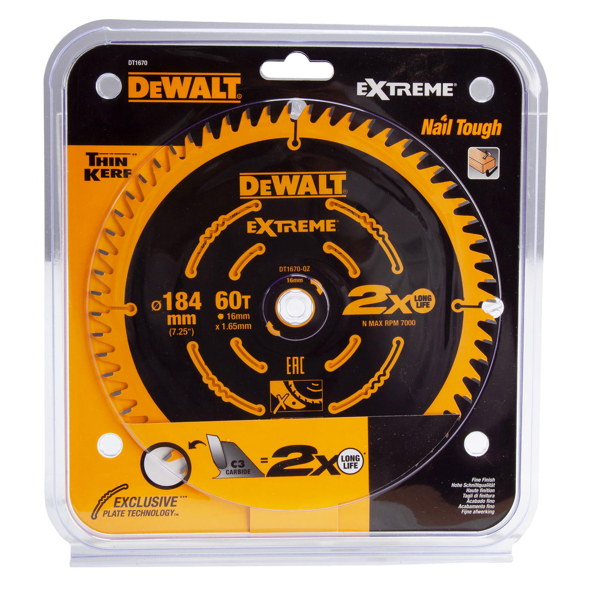 Dewalt DT1670-QZ 184mm Mitre Saw Blade 60T - MonkeyTools
