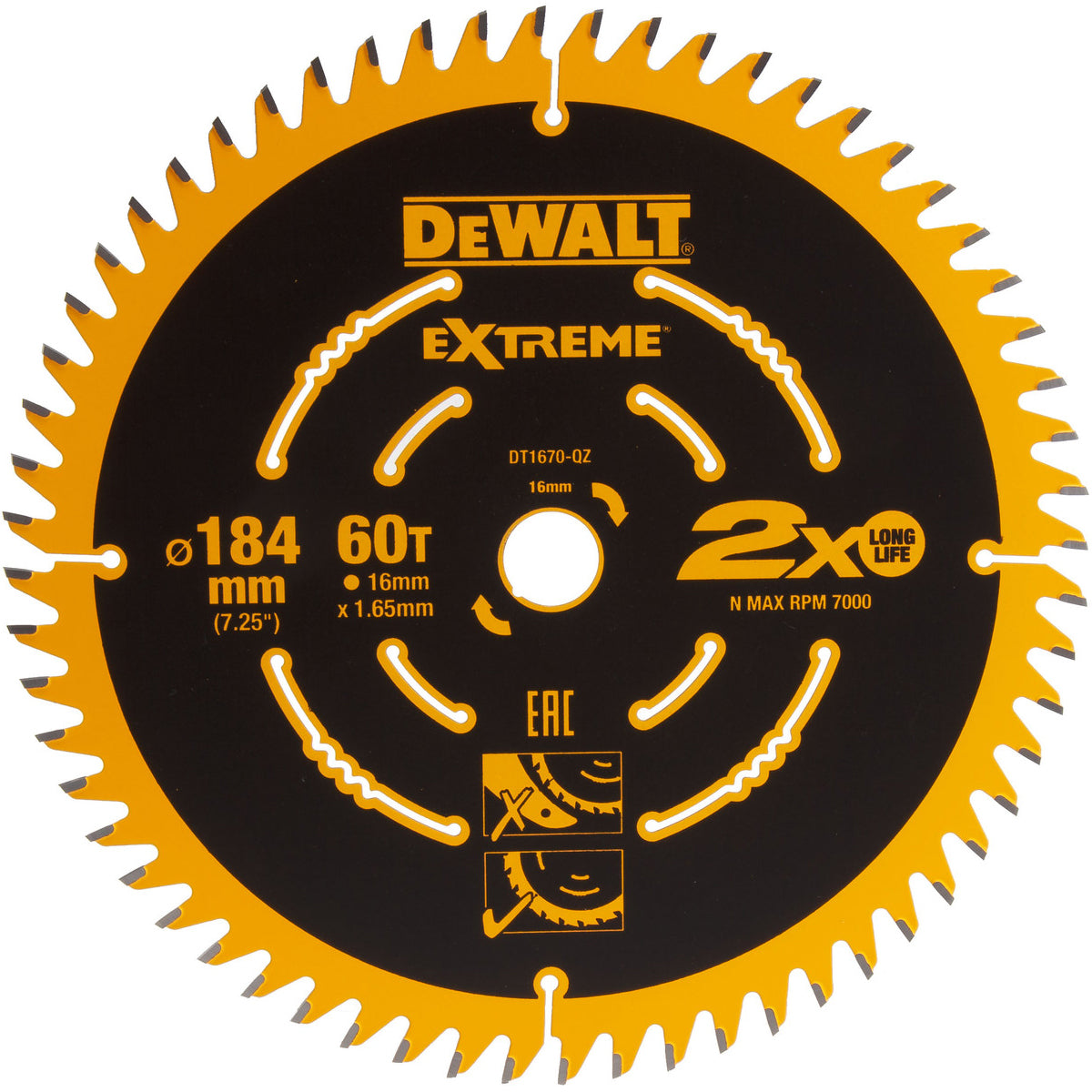 Dewalt DT1670-QZ 184mm Mitre Saw Blade 60T - MonkeyTools