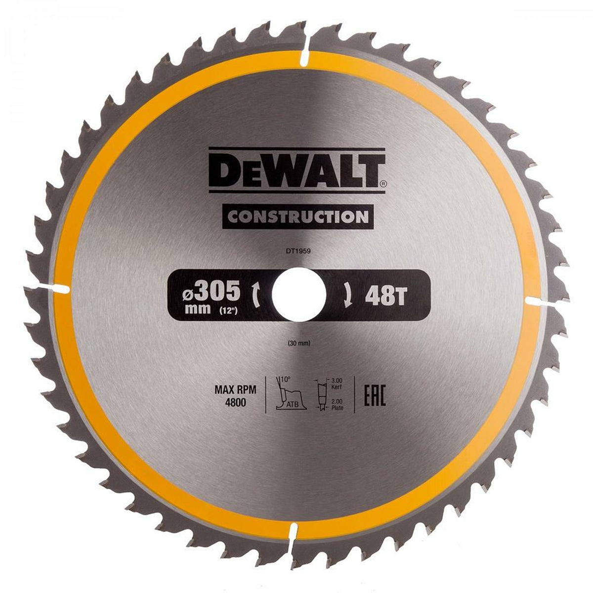 Dewalt DT1959-QZ 305mm Construction Circular Saw Blade 48T - MonkeyTools