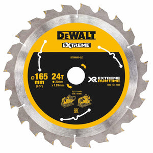 Dewalt DT99560-QZ 165mm Extreme Runtime Circular Saw Blade 24T - MonkeyTools