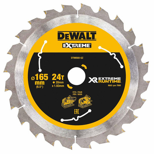 Dewalt DT99560-QZ 165mm Extreme Runtime Circular Saw Blade 24T - MonkeyTools