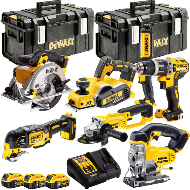 Dewalt 18V 7 Piece Power Tool Kit with 3 x 5.0Ah Batteries - MonkeyTools
