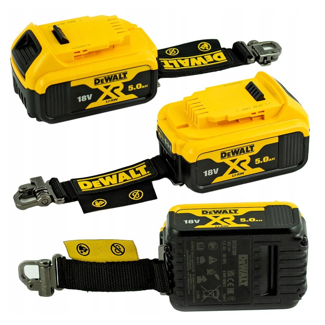 DEWALT DCB184LR-XJ LANYARD READY 18V 5AH LI-ION XR SLIDE BATTERY - MonkeyTools