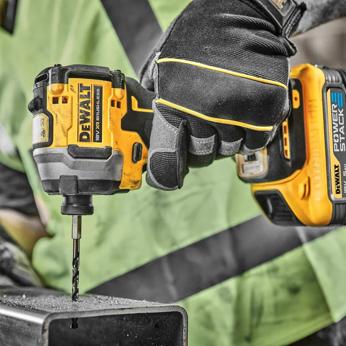DEWALT DCK2050H2T-GB 18V XR POWERSTACK TWIN KIT HAMMER DRILL DRIVER & IMPACT DRIVER INC 2X POWERSTACK BATTS - MonkeyTools