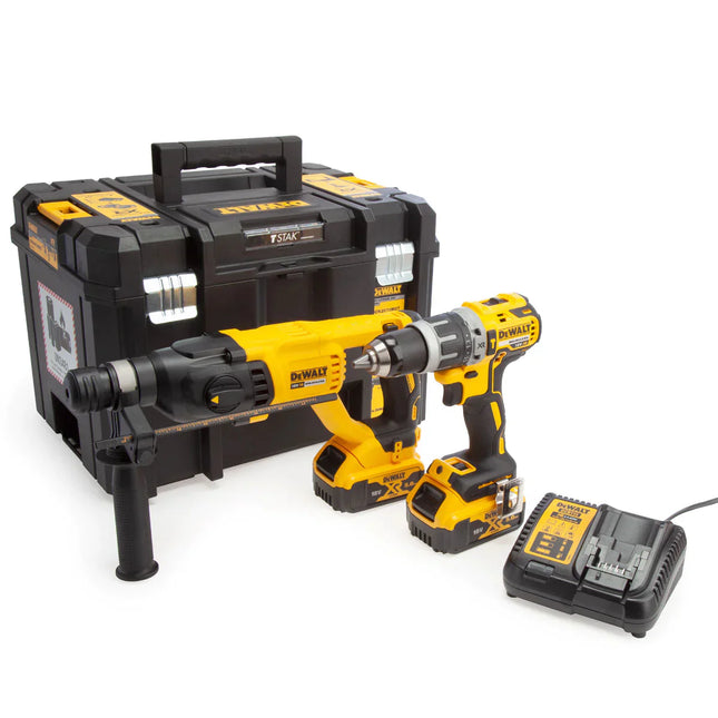 Dewalt DCK2071P2T 18V SDS Plus Hammer Drill & Combi Drill with 2 x 5.0Ah Battery Charger In Case - MonkeyTools