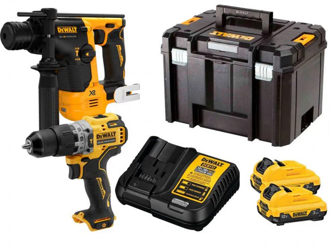 Dewalt DCK2102L2T-GB XR SDS Plus Hammer & Drill Driver Twin Pack 12V - MonkeyTools