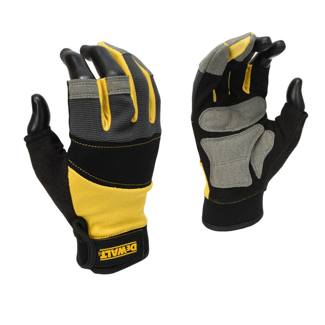 DEWALT DPG214L EU PERFORMANCE 3-FINGER WORK GLOVES - BLACK/GREY LARGE - MonkeyTools