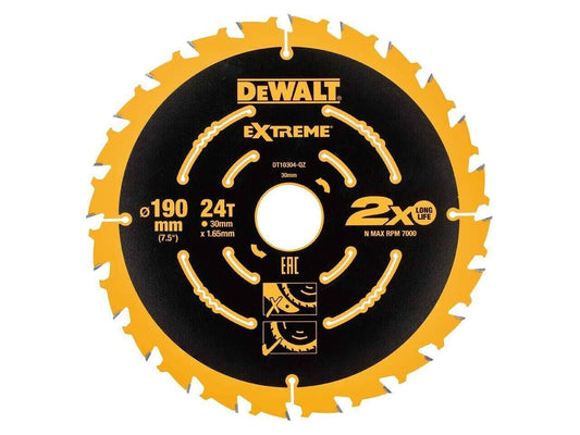 DeWalt DT10399 190mm 24T Extreme Framing Circular Saw Blade 3 Pack 5035048099469 - MonkeyTools