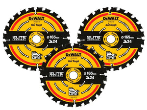 DeWalt DT10624 -QZ 3pc 165mm 24T 20mm Extreme Cordless Circular Saw Blade 3Pk - MonkeyTools