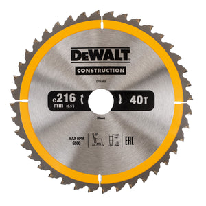 DEWALT DT1953-QZ CIRCULAR SAW BLADE CONSTRUCTION 216MM X 30MM X 40 TEETH - MonkeyTools