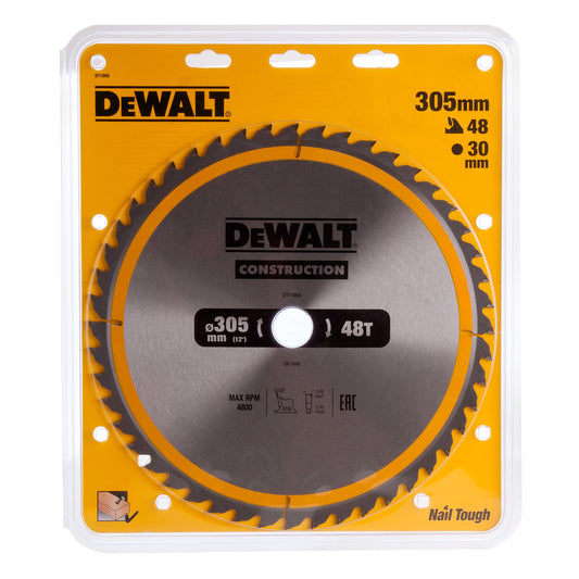 DEWALT DT1959-QZ CIRCULAR SAW BLADE CONSTRUCTION 305MM X 30MM X 48 TEETH - MonkeyTools