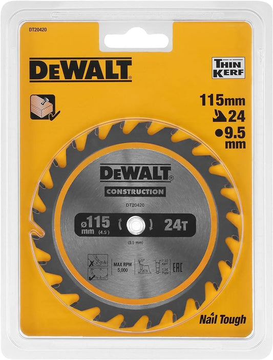DEWALT DT20420-QZ 115MM X 9.5MM X 24T TCT CIRCULAR SAW BLADE - MonkeyTools