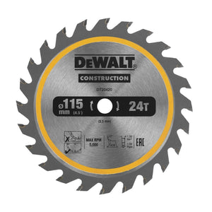 DEWALT DT20420-QZ 115MM X 9.5MM X 24T TCT CIRCULAR SAW BLADE - MonkeyTools