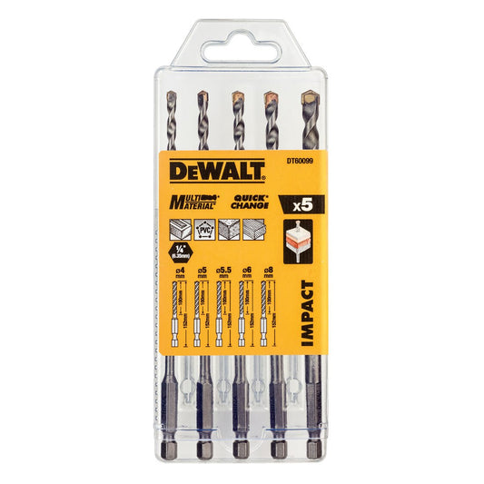 DEWALT DT60099-QZ EXTREME IMPACT MASONRY DRILL BIT SET X5 PCS - MonkeyTools