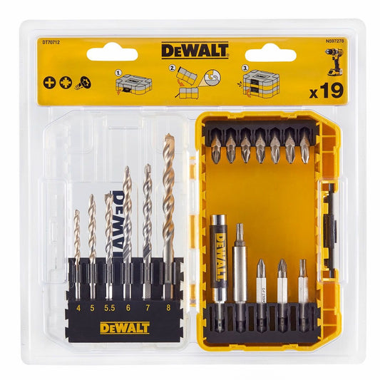 DEWALT DT70712-QZ EXTREME TOUGHCASE MASONRY DRILL DRIVER SET X19 PCS - MonkeyTools