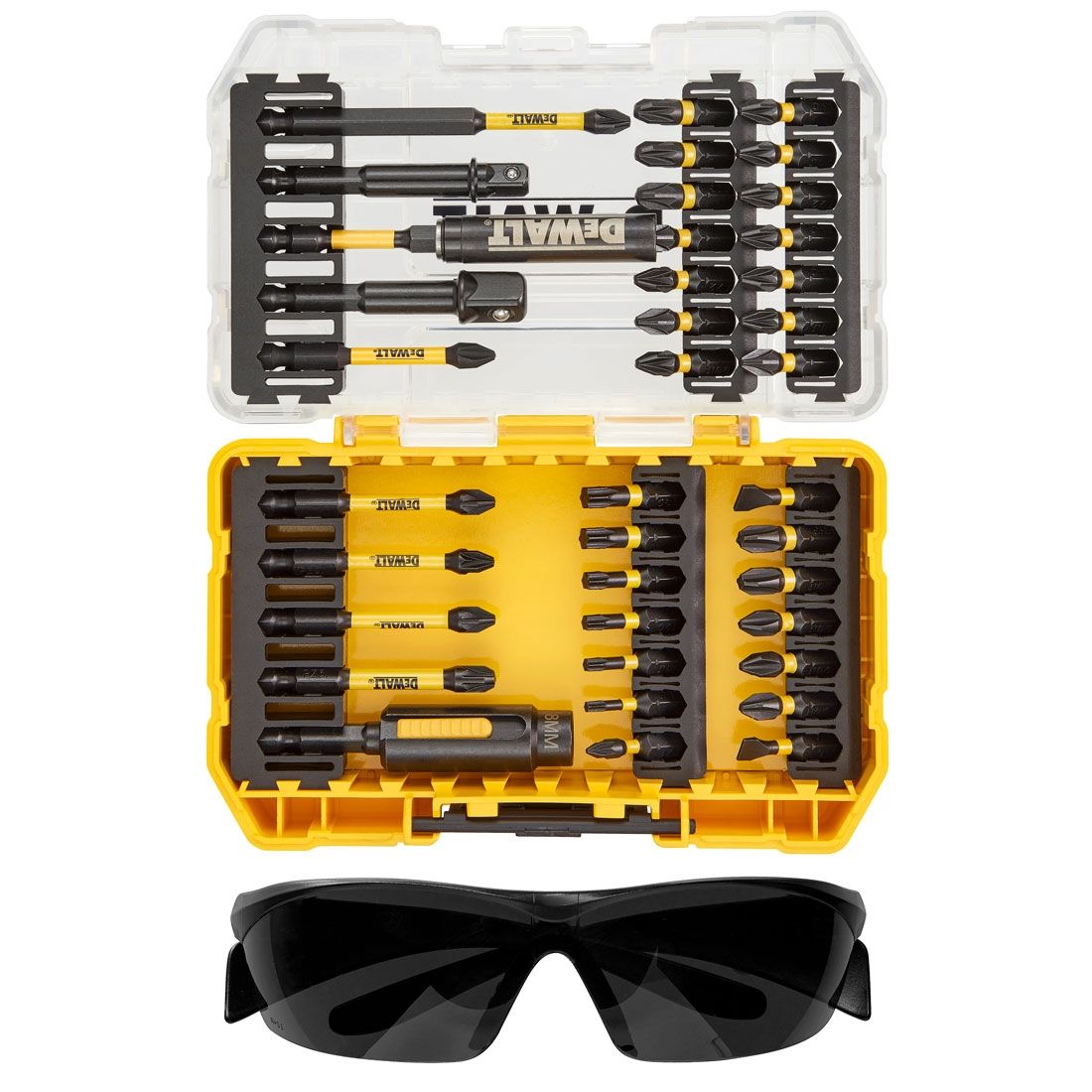 DEWALT DT70740T-QZ FLEXTORQ TOUGHCASE BIT SET & SAFETY GLASSES X38 PCS - MonkeyTools
