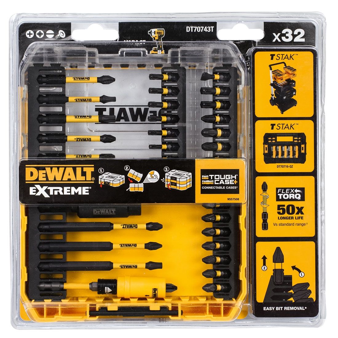 DEWALT DT70743T-QZ FLEXTORQ TOUGHCASE SCREWDRIVER BIT SET X32 PCS - MonkeyTools