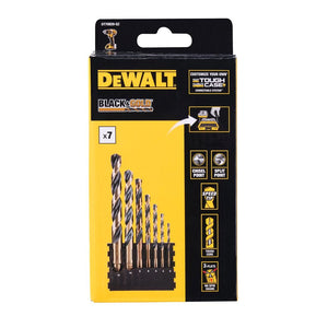 DEWALT DT70829-QZ BLACK & GOLD HSS-G METAL DRILLING TOUGHCASE BIT BAR SET X7 PCS - MonkeyTools