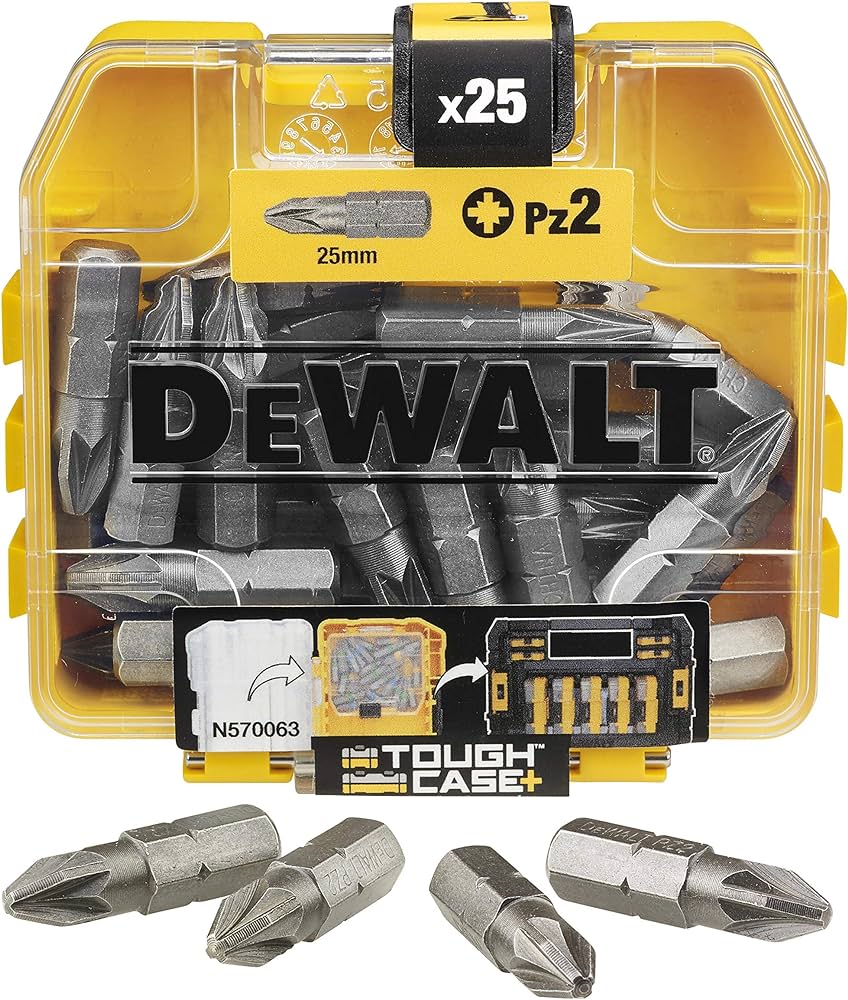 DEWALT DT71521-QZ PZ2 X 25MM SCREWDRIVER BITS IN TOUGHCASE TIC TAC CASE X25 PCS - MonkeyTools