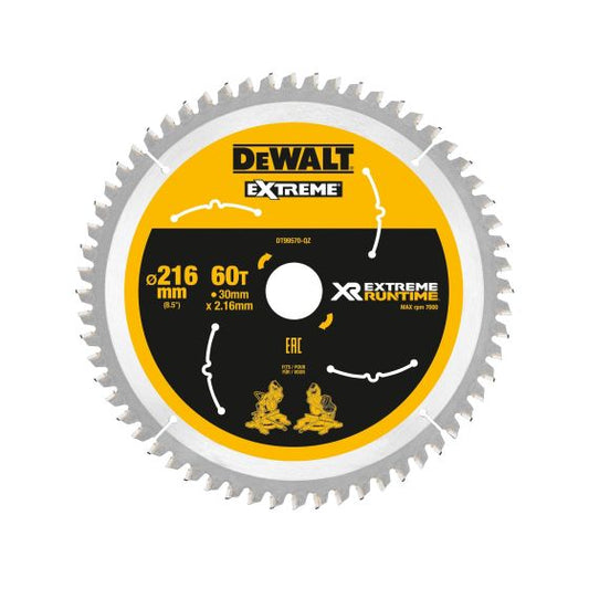 DEWALT DT99570-QZ XR XTREME RUNTIME 216MM X 30MM X 60T CSB CIRCULAR SAW BLADE - MonkeyTools