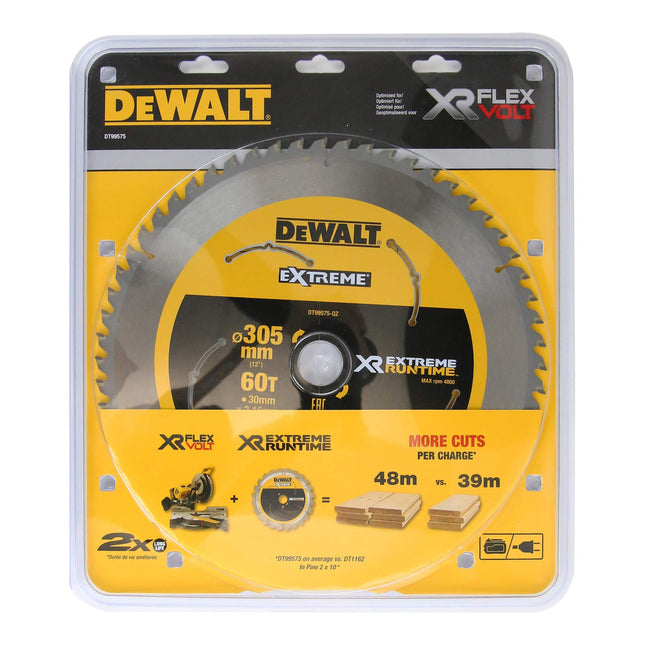 DEWALT DT99575-QZ EXTREME RUNTIME 305MM X 30MM X 60T MITRE SAW BLADE FOR DHS780 - MonkeyTools
