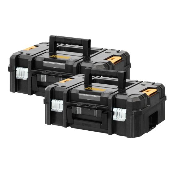 DEWALT DWST1-70703 TSTAK II SUITCASE FLAT TOP TOOL STORAGE BOX TWIN PACK - MonkeyTools