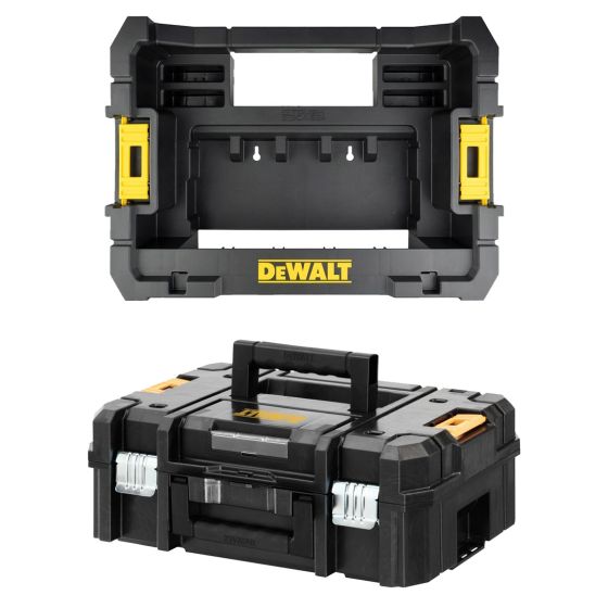 DEWALT DWST1-70703K TSTAK II SUITCASE FLAT TOP TOOL STORAGE BOX & TSTAK CADDY FOR SMALL TOUGHCASE SETS TWIN KIT - MonkeyTools