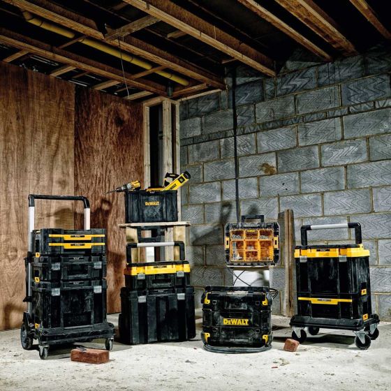 DEWALT DWST1-71195K TSTAK VI DEEP TOOL STORAGE BOX & TSTAK II SUITCASE FLAT TOP TOOL STORAGE BOX TWIN KIT - MonkeyTools
