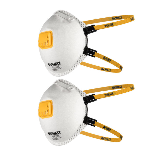 DEWALT DXIRFFP32 FFP3 DISPOSABLE PARTICULATE RESPIRATOR FACE MASK X2 PCS - MonkeyTools