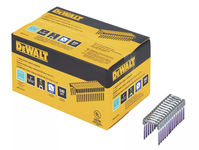 DEWALT INSULATED CROWN STAPLES GALVANISED 25MM X 19MM 540 PACK - MonkeyTools