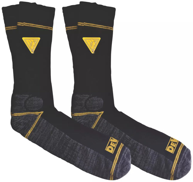 DEWALT PRO COMFORT WORK SOCKS BLACK / GREY / YELLOW SIZE 7-12 - MonkeyTools