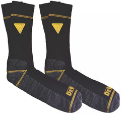 DEWALT PRO COMFORT WORK SOCKS BLACK / GREY / YELLOW SIZE 7-12